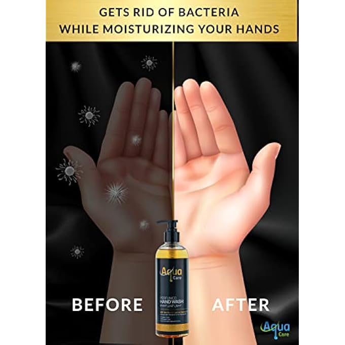 Aqua Care PERFUMED LUXURIOUS HAND SOAP | ANTI-BACTERIAL HAND LIQUID WASH PUMP | WITH NATURAL EXTRACT TEA TREE, LAVENDER & ALOE VERA, SKIN MOISTURIZERS | VITAMIN E & PRO-VITAMIN B5, 475ML - Image 3